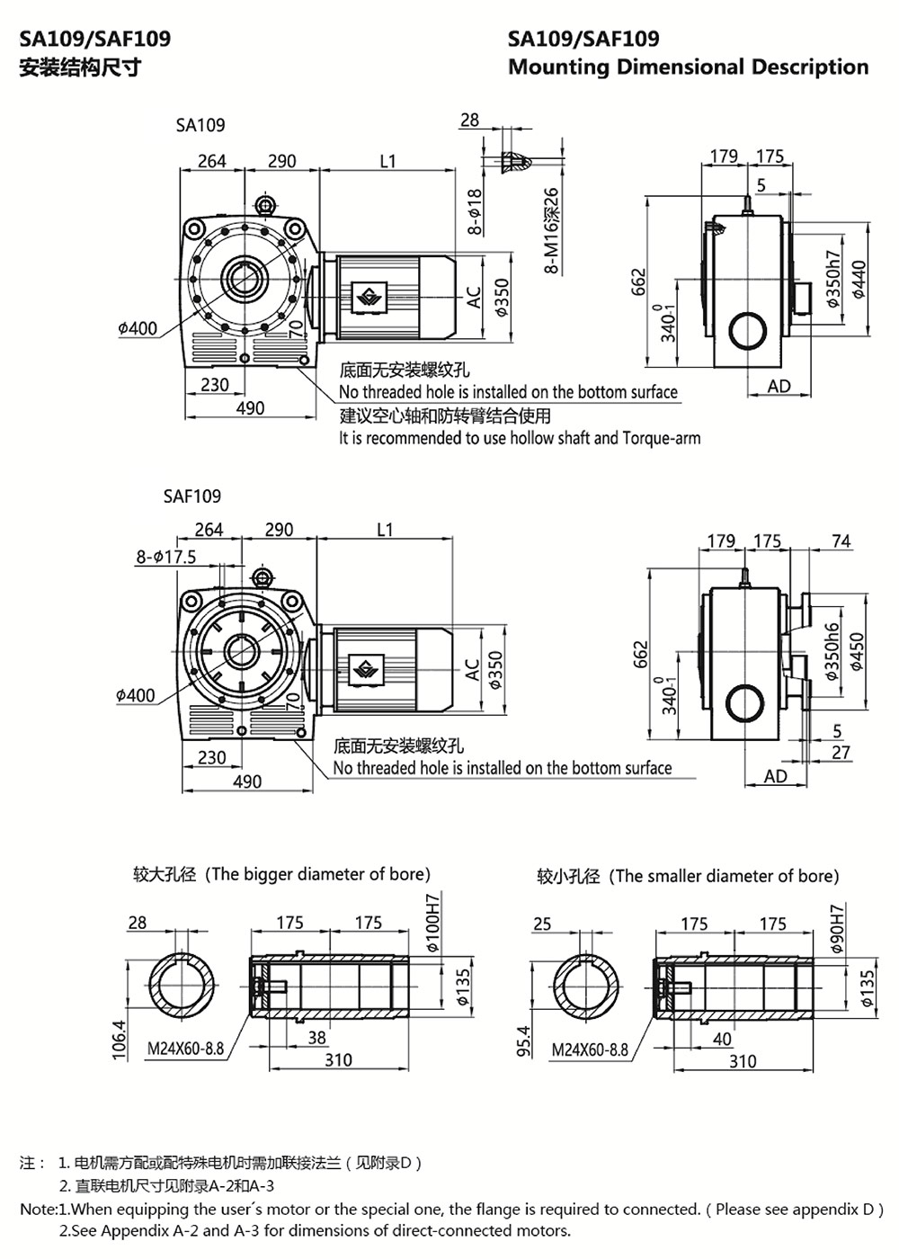 SA109/SAF109安裝結(jié)構(gòu)尺寸